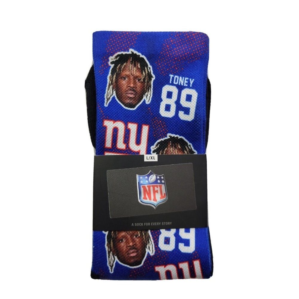 Rock Em Socks NFL Men's L/XL Adult New York NY Giants TONEY 89 All Over Print
